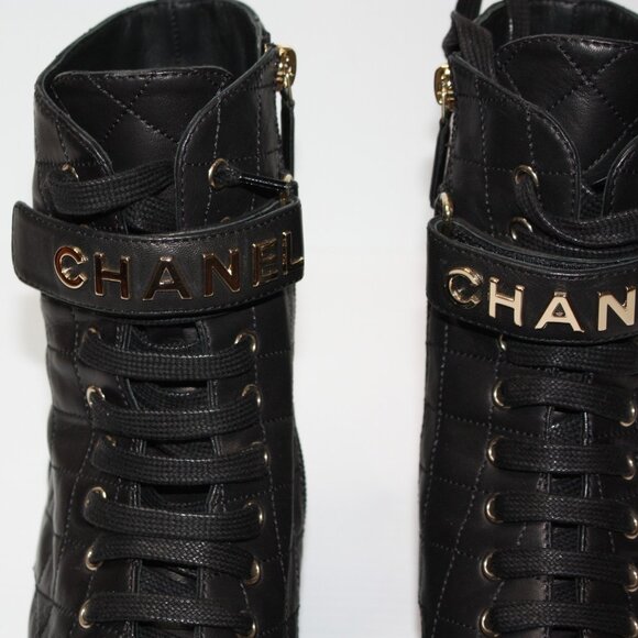 Chanel 45 mm Adventure LU Quilted Leather Black Boots in size EU 41 / US 11 - Picture 4 of 7